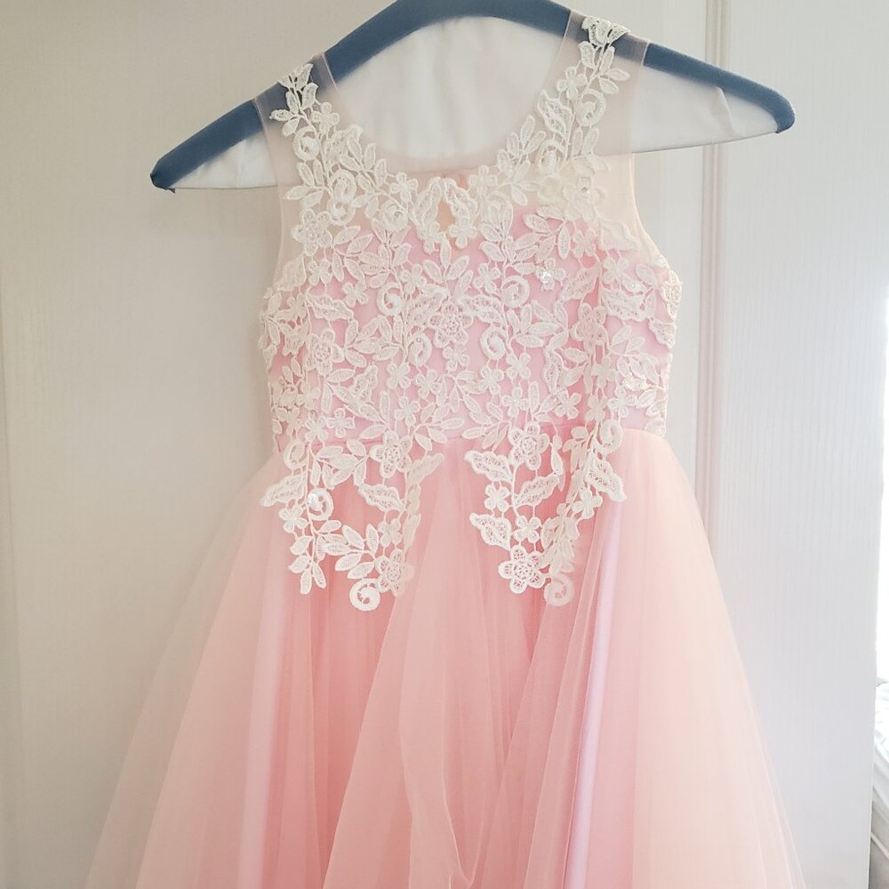 Flower Girl Dress - Child Formal Dress Lace and Tulle Net